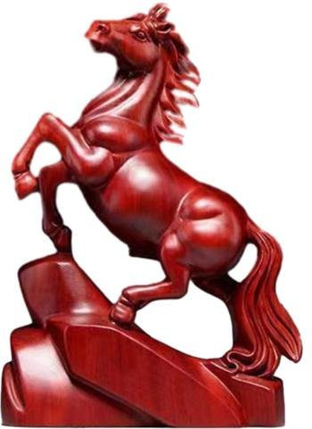 Holzpferd Figur Lachepper als kleine Pferdestatue in Braun für das Chinesische Neujahr, Höhe: 8 cm - Bild 1