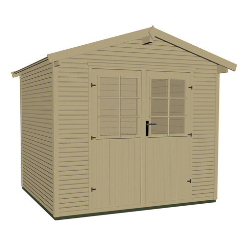 Weka Gartenhaus 218 Gr. 4 aus Holz mit Satteldach und wekaLine in Beige, B/H/T: 320 x 234 x 295 cm - Bild 4