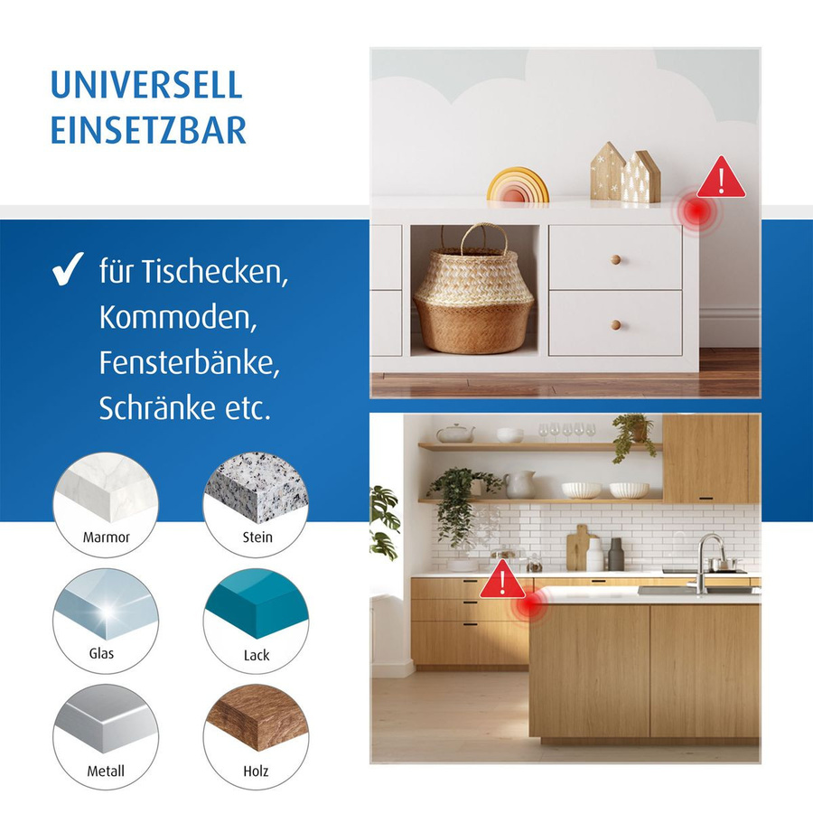 Reer 5-tlg. Ecken- und Kantenschutz-Set in Transparent zum Schutz vor Verletzungen mit Klebestreifen - Bild 2