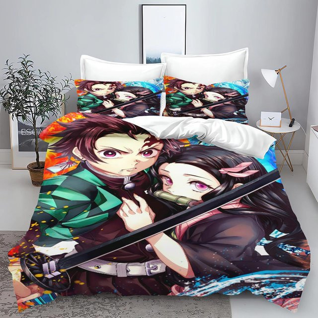 JMG Household Supplies Bettwäsche Set Kimetsu no Yaiba Kamado Nezuko Anime Design, B/H: 135 x 200 cm, Mehrfarbig - Bild 1