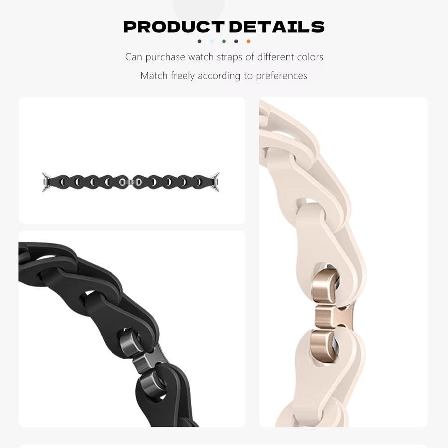 FancyWrist Uhrenarmband Kautschuk, Edelstahl, Damen, Xiaomi Mi Band 8 - Bild 3