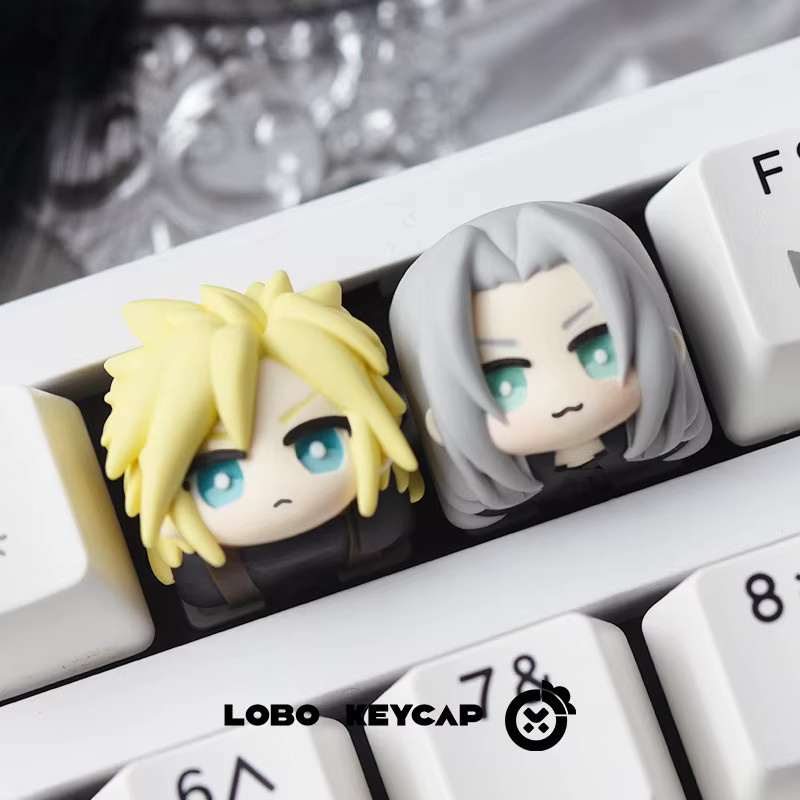 Attack Shark Keycap Final Fantasy VII Cloud Strife und Sephiroth Cartoon Harz Anime Keycap für mechanische Tastaturen Multicolor - Bild 2