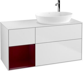 V&B Waschtischunterschrank Finion mit Wandbeleuchtung, Weiß lackiert, Breite: 120 cm, Tiefe: 50,1 cm, Höhe: 50,1 cm - Bild 1