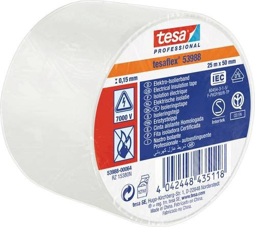 tesa Professional Isolierband Weiß Breite: 50 mm, Länge: 25 m - Bild 1
