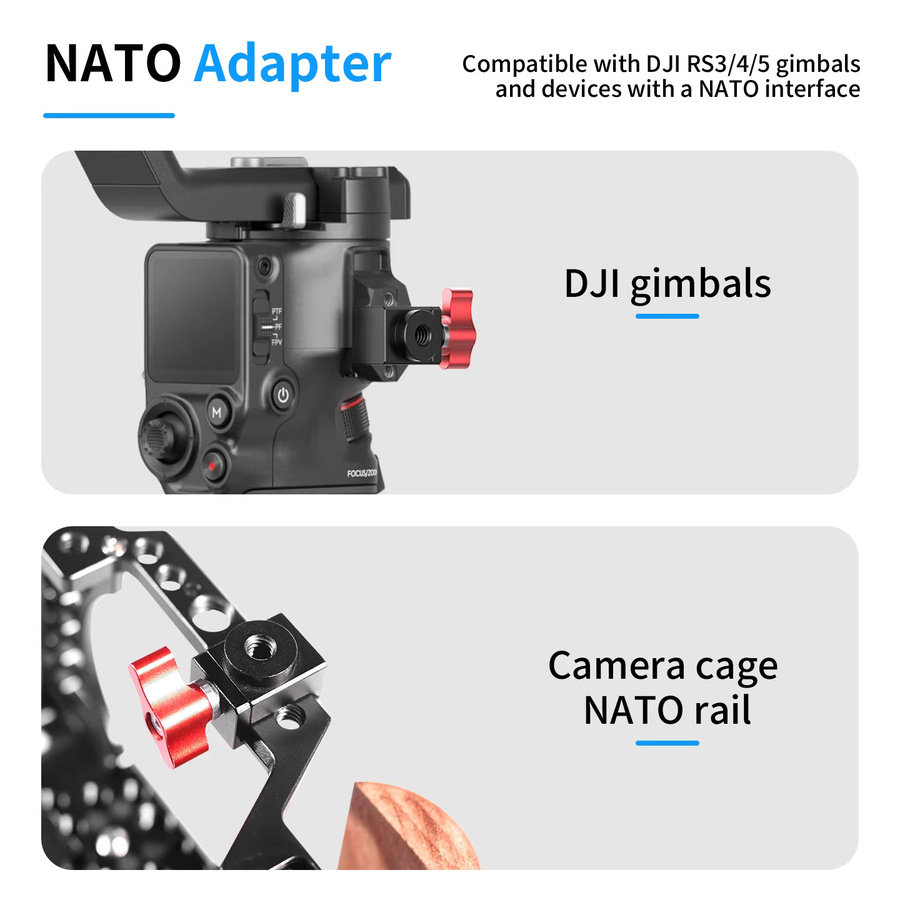 FEICHAO NATO-Klemme mit 1/4-Zoll-Gewindehalterung und Schnellverschluss für DJI Ronin RS3 RS4 RS5 Gimbal, Monitor, Licht, Mikrofon und Kamera-Cage Zubehör - Bild 4