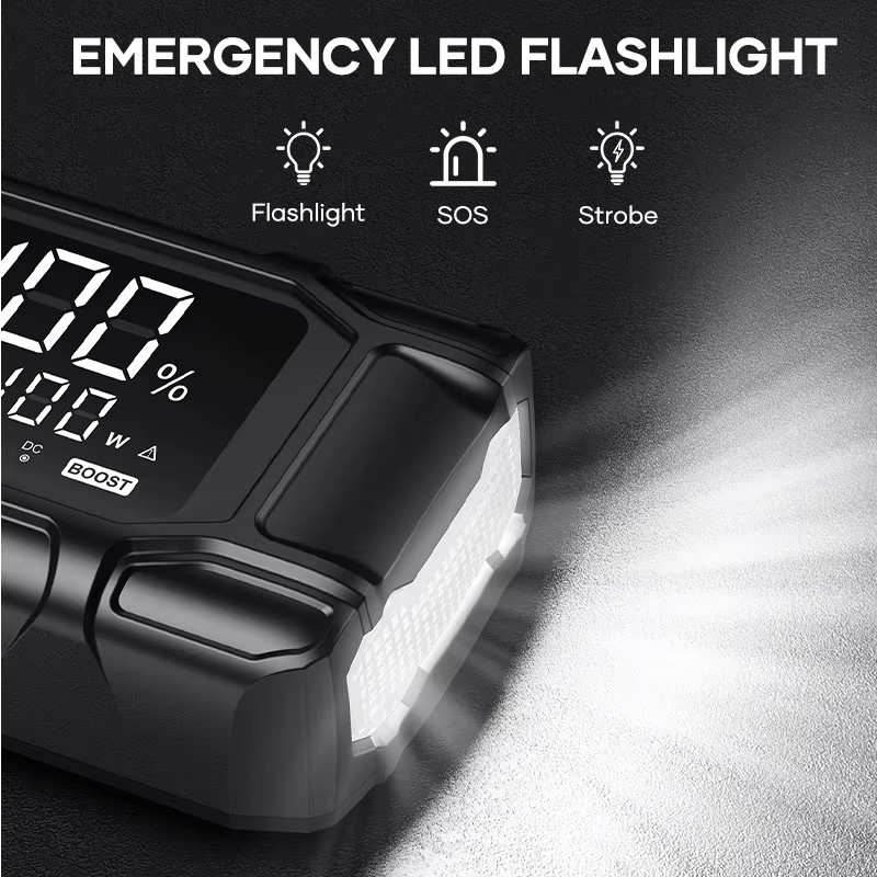 UTRAI Starthilfegerät mit 26800mAh und 6000A, tragbare Powerbank mit PD45W Schnellladung und 6,0 Zoll LED-Bildschirm, Schwarz - Bild 4