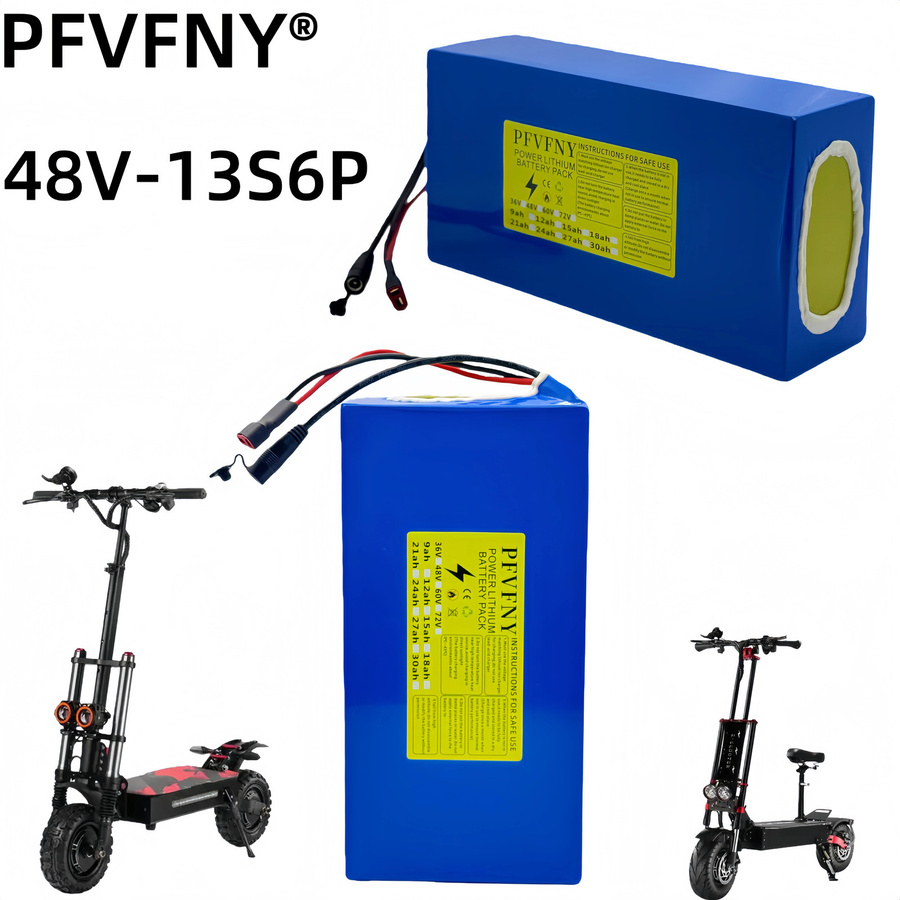 Lithium-Ionen-Batteriepack 48V 18Ah 13S6P in Blau für Motorleistungen von 500W bis 2000W - Bild 3