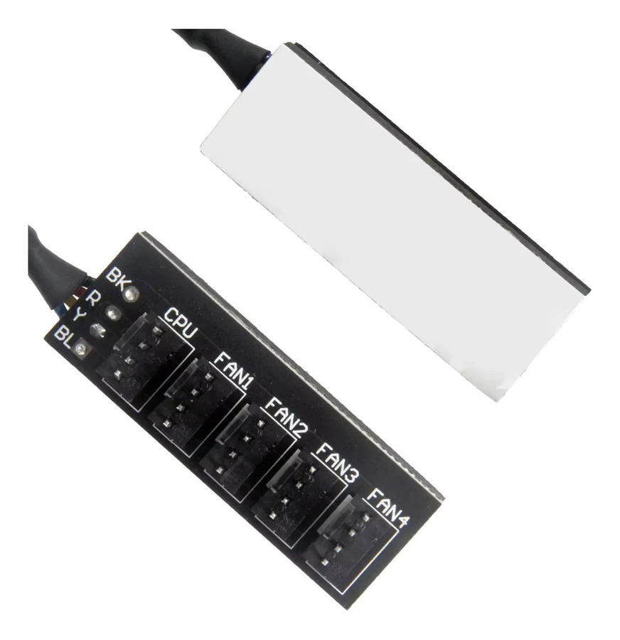 AuyiHomu 4-Pin PWM 1-zu-5 Lüfter-Hub Gehäuselüfter-Geschwindigkeitsregler und Verteilerkabel in Schwarz - Bild 2