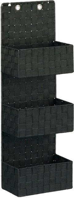 Relaxdays Hängeorganizer aus Stoff in Schwarz mit 3 Körben, Höhe: 75 cm, Breite: 25 cm, Tiefe: 15 cm - Bild 1