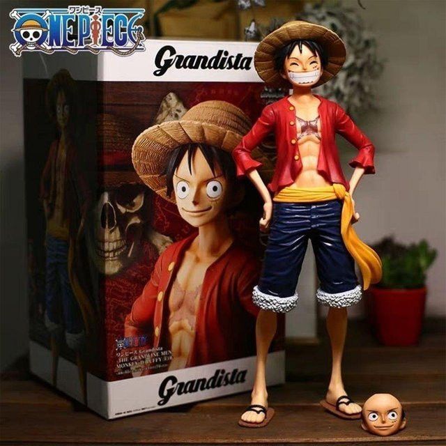 Bandai One Piece Anime Figur Luffy mit wechselbaren Gesichtsausdrücken aus PVC, Multicolor, Höhe: 28 cm - Bild 1