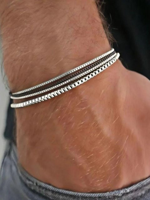 Armband oooio23, Edelstahl, Silber, Herren, 20,5 cm - Bild 1