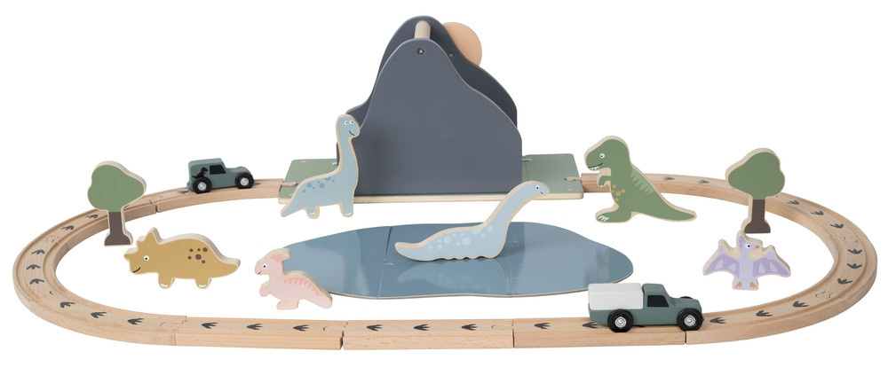 Jabadabado Dino World Spielbahnset, Holz, ab 2 Jahren - Bild 1
