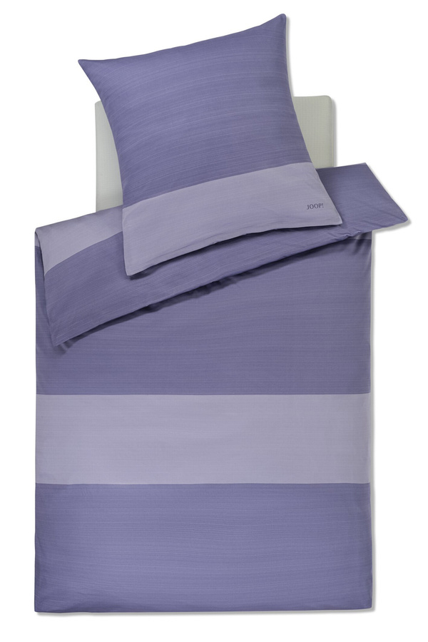 JOOP! Split 4118 Bettwäsche aus Mako-Satin in Beige, Blau und Lila gestreift, B/T: 200 x 220 cm - Bild 1