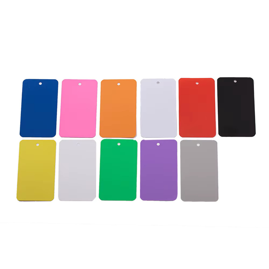 50 Stück Blank PVC Hängeetiketten aus Kunststoff in Bunt und Lila für Kleidung, Schmuck und Verpackungsdisplay - Bild 2