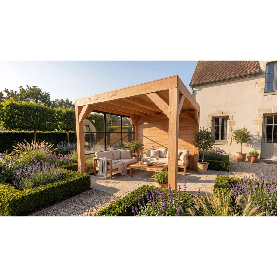 Weka Gartenlaube Lumley Blockhaus mit Holz- und Glaswand in Braun, B/T: 307 x 307 cm - Bild 2