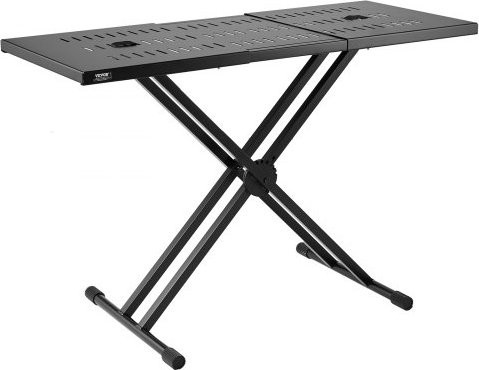 VEVOR DJ-Tischständer höhenverstellbar und faltbar in Schwarz mit Double-X-Rahmen für Laptop, Controller und Audio-Mixer - Bild 1
