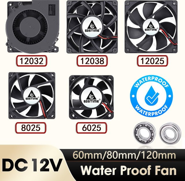 Gdstime Industrieller Ultraschall-Luftbefeuchter DC 12 V, Wasserdichter Ultraschall-Vernebler für Kühlkühler im Außenbereich, Schwarz - Bild 1