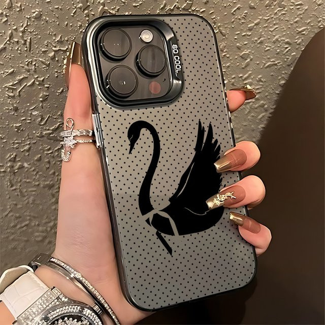 Sturzsichere Handyhülle mit Schwanenmuster für Xiaomi Redmi Note 7 8 9 9S 10 11 12 13 14 15 Pro Plus 4G 5G in Schwarz - Bild 1