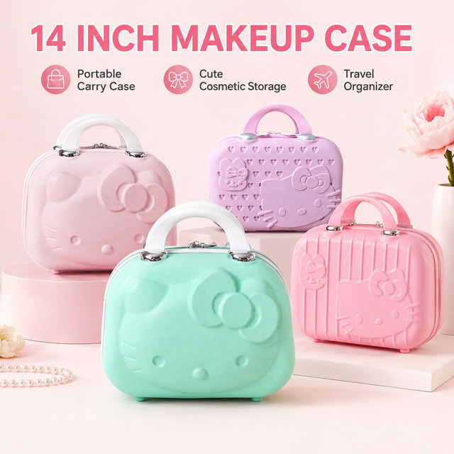 Sanrio Hello Kitty Kosmetikkoffer, Tragbare Hartschalen-Aufbewahrungsbox - Bild 1