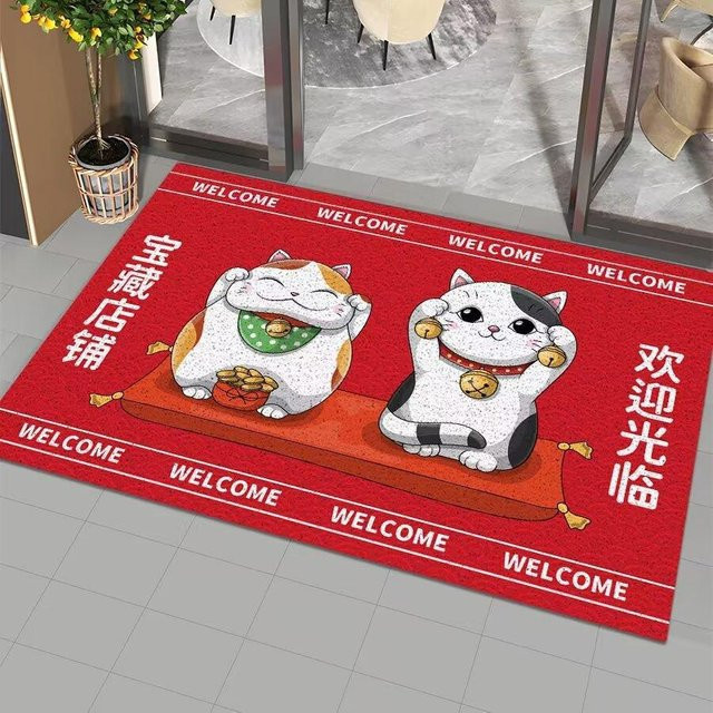 Zhaopai Katzenmatte aus Polyester, rot, rutschfest und staubabweisend, B/T: 60 x 40 cm - Bild 1
