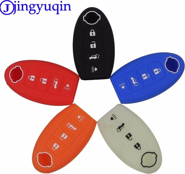 Jingyuqin Silikon Auto Schlüssel Abdeckung mit 4 Tasten Fernbedienung für Nissan Maxima Altima Versa Sentra Sunny Sylphy Teana Qashqai X-trail Juke - Bild 1