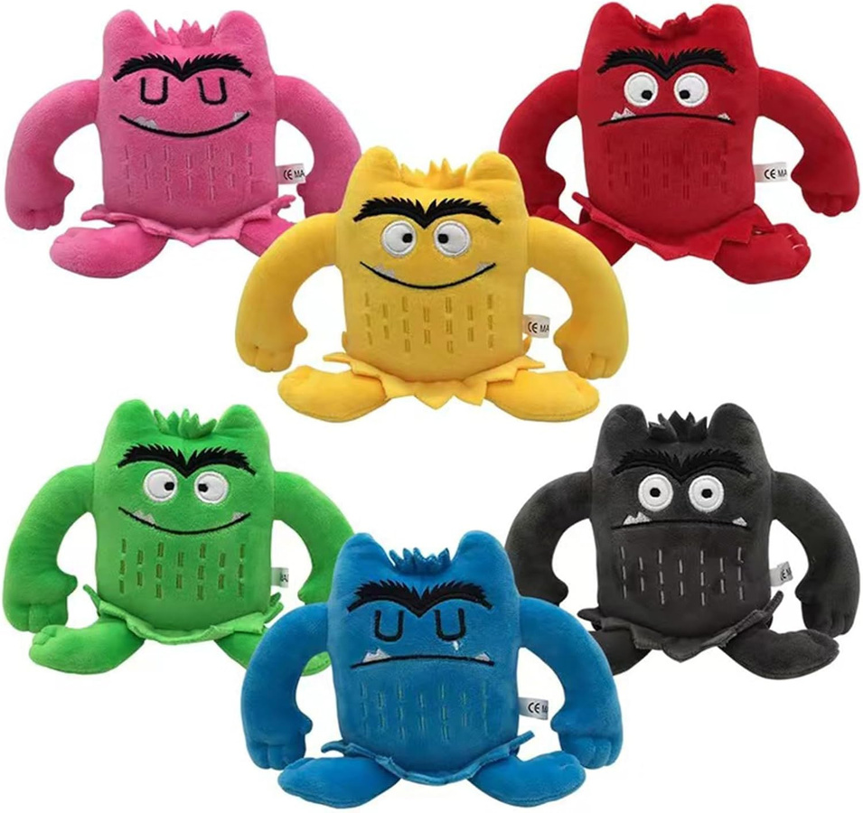 Yiran toy Kawaii Hue Monster Plüschtier-Puppen-Set, 6-teiliges Set, bunt - Bild 4