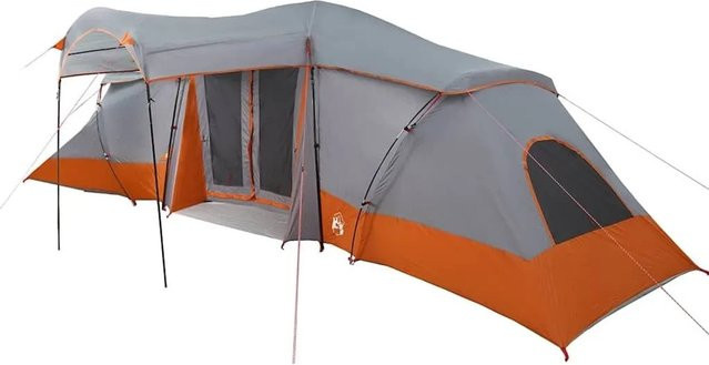 vidaXL Zelt mit Dach in Grau und Orange aus Polyester, B/T/H: 721 x 335 x 212 cm - Bild 1