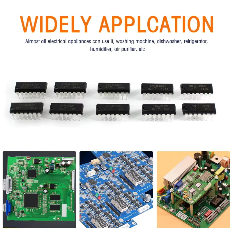 YTDMEN IC-Chip-Sortiment-Kit mit integrierten Logikschaltungen 74LS00 74LS02 74LS04 74LS08 74LS32 im DIP-14 Gehäuse, Schwarz, 50 Stück - Bild 3