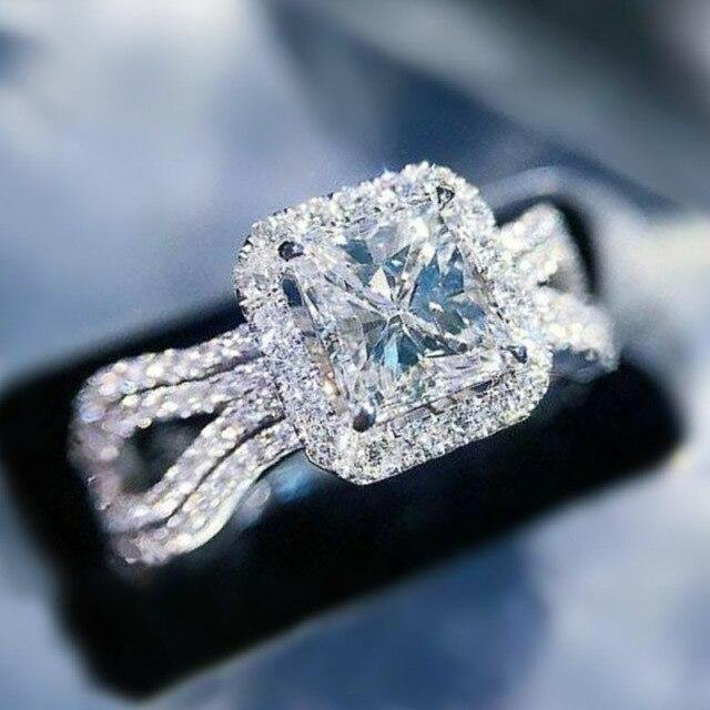Ring Damen, Zirkonia, Kristall, Weiß, Messing, Verlobung - Bild 1