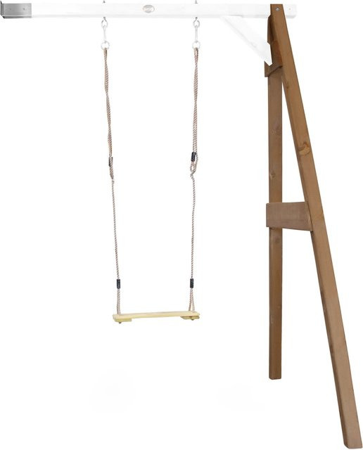 AXI Einzel-Anbauschaukel aus Hemlock-Holz in Braun und Weiß, B/T/H: 160 x 171 x 207 cm - Bild 1