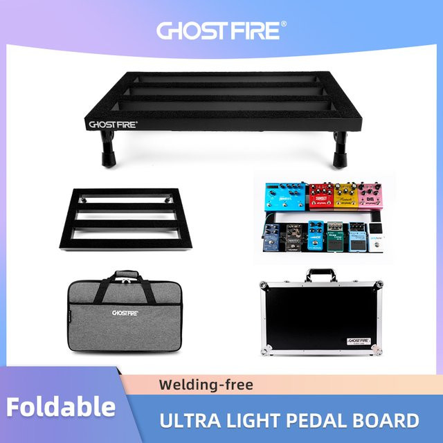 Ghost Fire Superleichtes tragbares Gitarrenpedalbrett aus Aluminiumlegierung in Schwarz inklusive Tragetasche - Bild 1