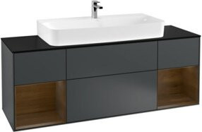 V&B Waschtischunterschrank Finion mit Wandbeleuchtung, Breite: 160 cm, Tiefe: 50,1 cm, Höhe: 50,1 cm, lackiert - Bild 1
