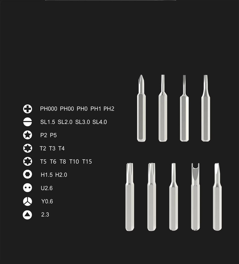 VORTNGLE 25-in-1 Präzisions-Schraubendreher-Set mit magnetischem Flachkopf für Telefon, Uhr, Kamera und Brille - Bild 3