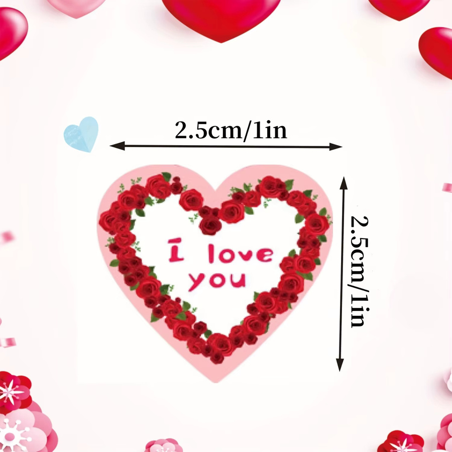 500 herzförmige I Love You Geschenkumschläge aus Papier in Rot und Rosa für Valentinstagsdekorationen - Bild 4