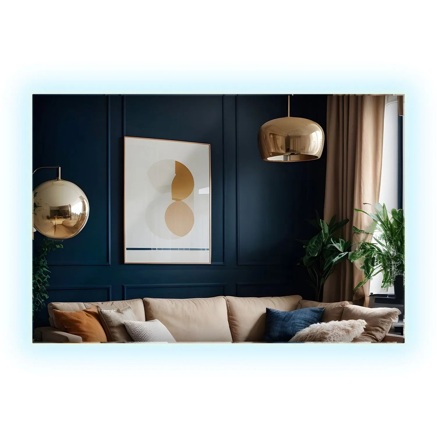 Wallfluent Spiegel mit LED-Beleuchtung in Neutralweiß 4000K, rechteckig, Breite: 60 cm, Höhe: 40 cm - Bild 1