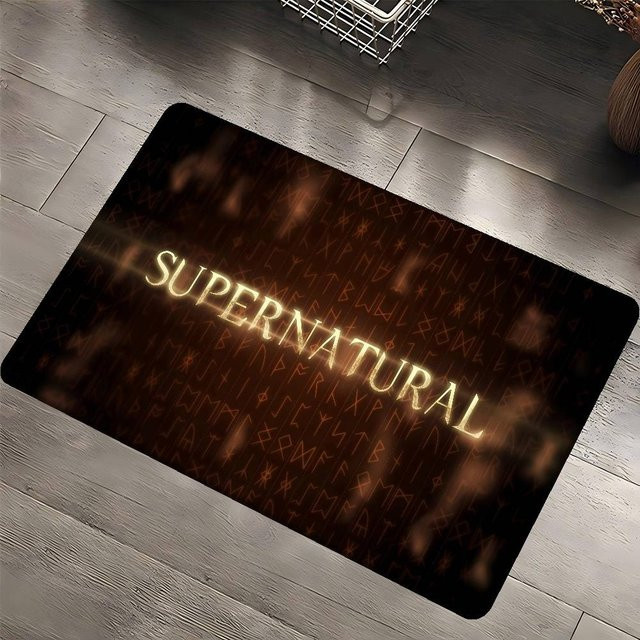 Rutschfeste Supernatural Film Logo Fußmatte in Braun, Waschbare Teppich-Dekoration für Wohnzimmer und Küche, B/T: 60 x 40 cm - Bild 1