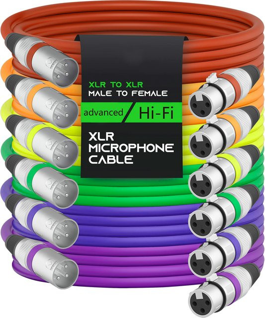 Professionelles XLR 3-Pin Audio-Verlängerungskabel von XLR Männlich zu Weiblich in Orange für Mikrofone, Mixer und Lautsprecher - Bild 1