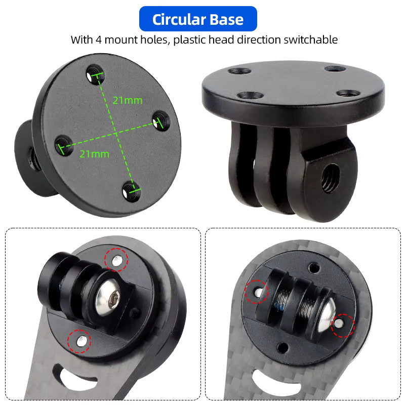 Garmin Fahrradcomputer Montageadapter in Schwarz, kompatibel mit Bryton und GoPro Sport Action Kamera, Zubehör für MTB und Rennrad - Bild 3