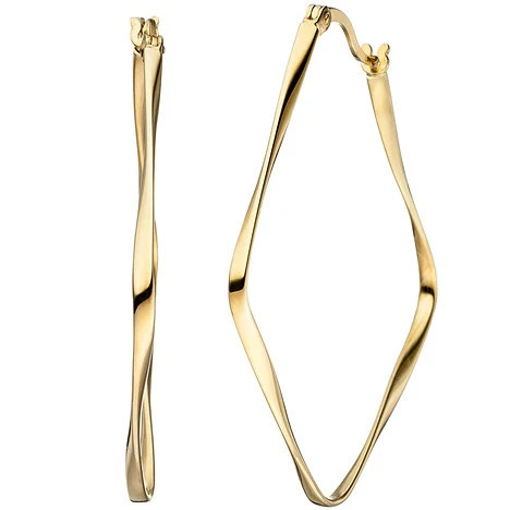 Colfem Creolen 925 Sterling Silber, gold vergoldet, Unisex - Bild 1