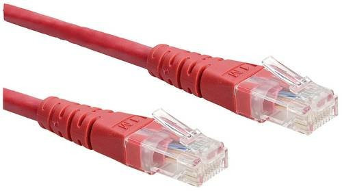 Roline RJ45 Patchkabel CAT 6 U/UTP Ethernet LAN Kabel Rot, Länge: 5,00 m - Bild 1