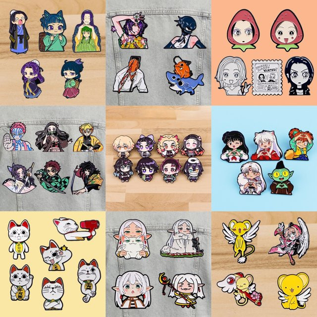 Bandai Anime-Serie Emaille-Pins, 3-8 Stück/Set, Cartoon-Charaktere Anstecknadeln - Bild 1