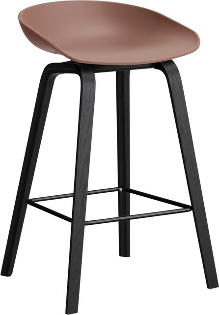 HAY About A Stool AAS 32 Hocker in Rot mit Eichenholz oder Walnussholz und Polypropylen - Bild 1