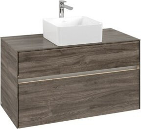 V&B Waschtischunterschrank Collaro mit Waschtisch und LED-Beleuchtung, B/T/H: 100 x 54,8 x 50 cm - Bild 1