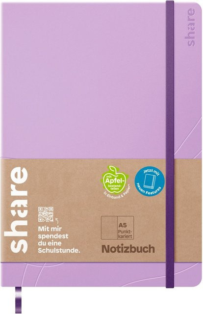 share Notizbuch A5 mit Hardcover und Punktraster in Lavendel/Violett - Bild 1