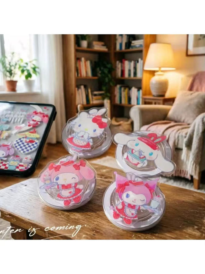 Sanrio Hello Kitty Magnetischer Telefonständer im Maid Style, drehbar und zusammenklappbar, kompatibel mit MagSafe für dein iPhone, Mehrfarbig - Bild 2