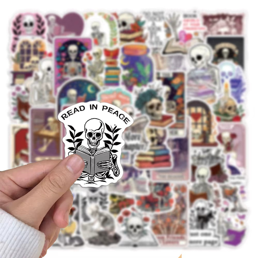50 Stück Gothic Skeleton Graffiti Aufkleber wasserfest für DIY Dekoration von Handbüchern, Gitarren und Gepäck in Multicolour - Bild 2