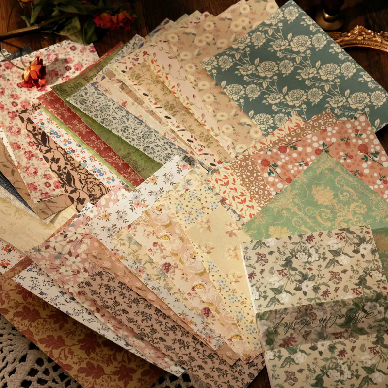 100 Teile Vintage Scrapbooking Dekopapier in Multicolour für Collage und Journaling - Bild 2