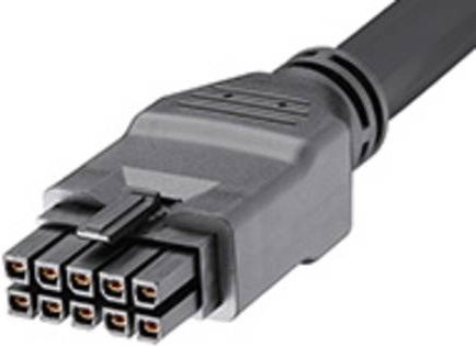 Molex Stiftgehäuse-Kabel mit 10 Polen in Schwarz und Gold, Artikelnummer 2451361005 - Bild 1