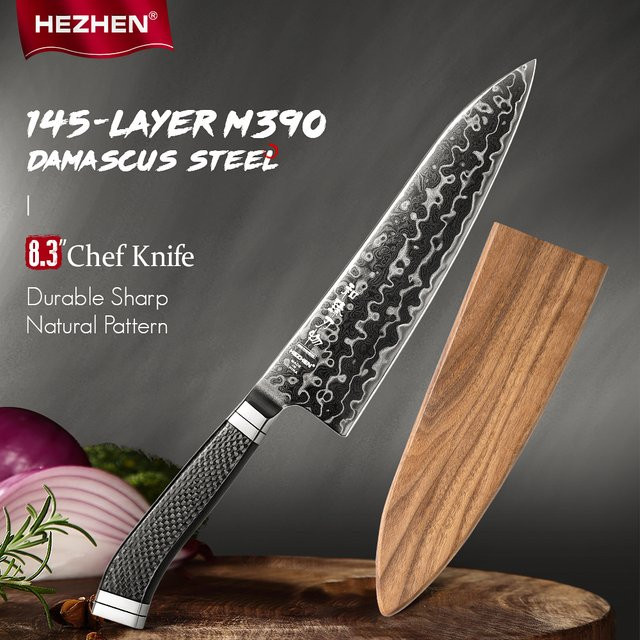 HEZHEN Kochmesser aus BÖHLER M390 Pulverstahl für Profiköche, 21,08 cm - Bild 1