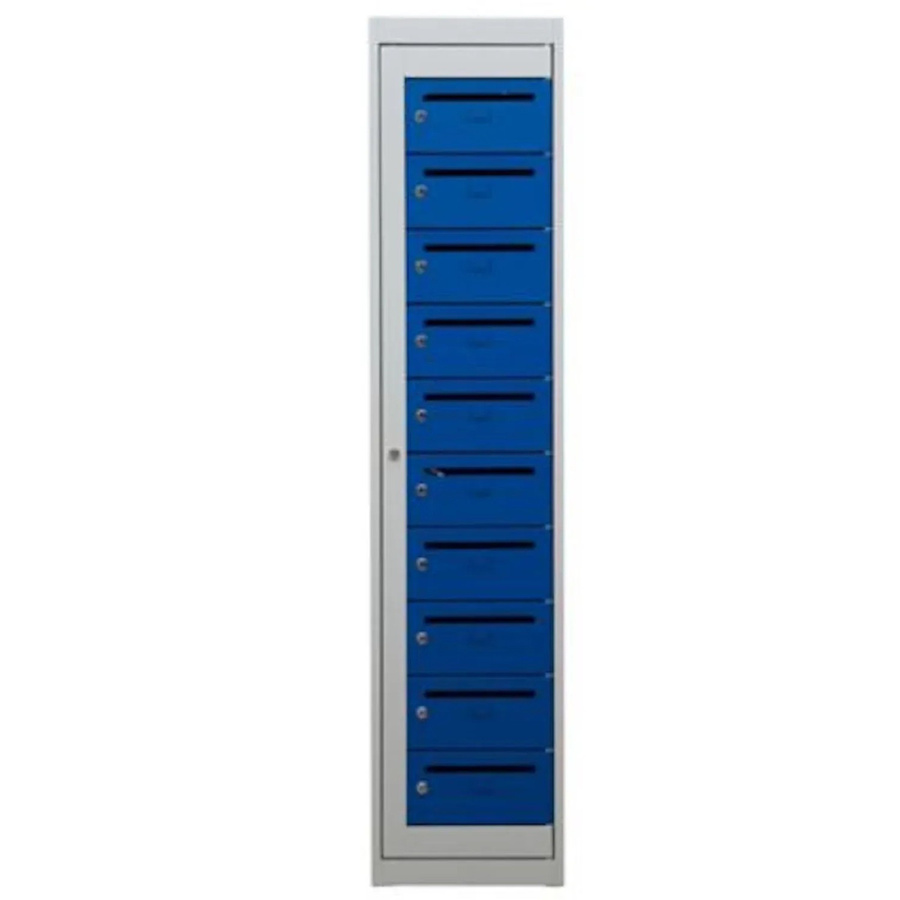 PROREGAL Postverteilerschrank Crane mit Scharniertüren aus Stahl in Grau-Blau, H x B x T: 180 x 40 x 50 cm - Bild 2